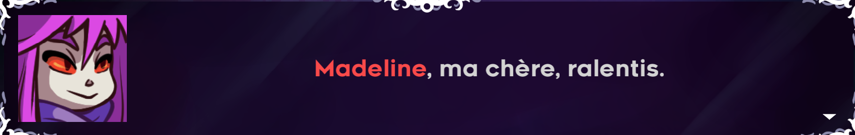 Premiere boîte de dialogue avec badeline